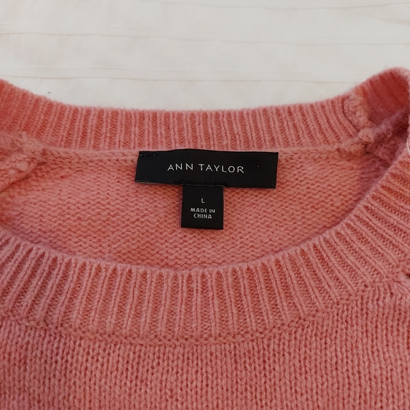 Anne Taylor Wool Cashmere Peplum Crewneck Sweater - Picture 7 of 8